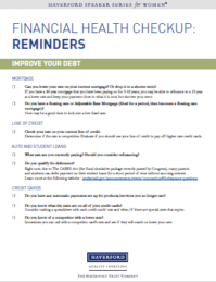 Financial Health Reminders Checklist