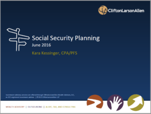 Social Security Planning June 2016