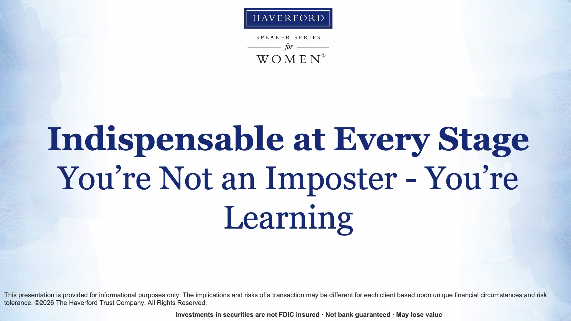 You're learning